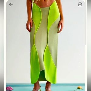 Cult Gaia LENNY KNIT SKIRT - MANTIS JADE size small worn once